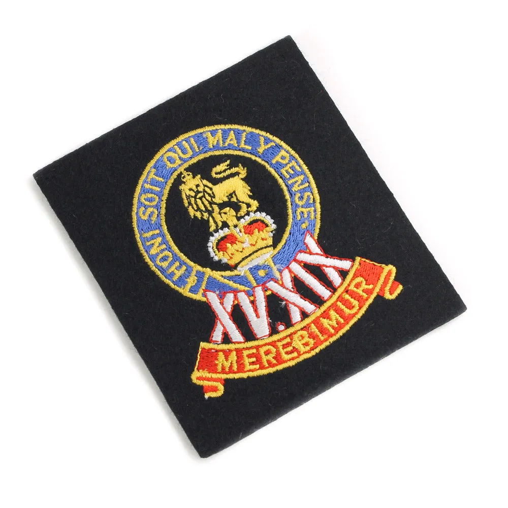 15TH/19TH KINGS ROYAL HUSSARS CLOTH BLAZER BADGE Silvermans