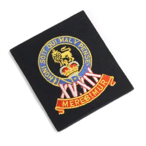 15TH/19TH KINGS ROYAL HUSSARS CLOTH BLAZER BADGE Silvermans