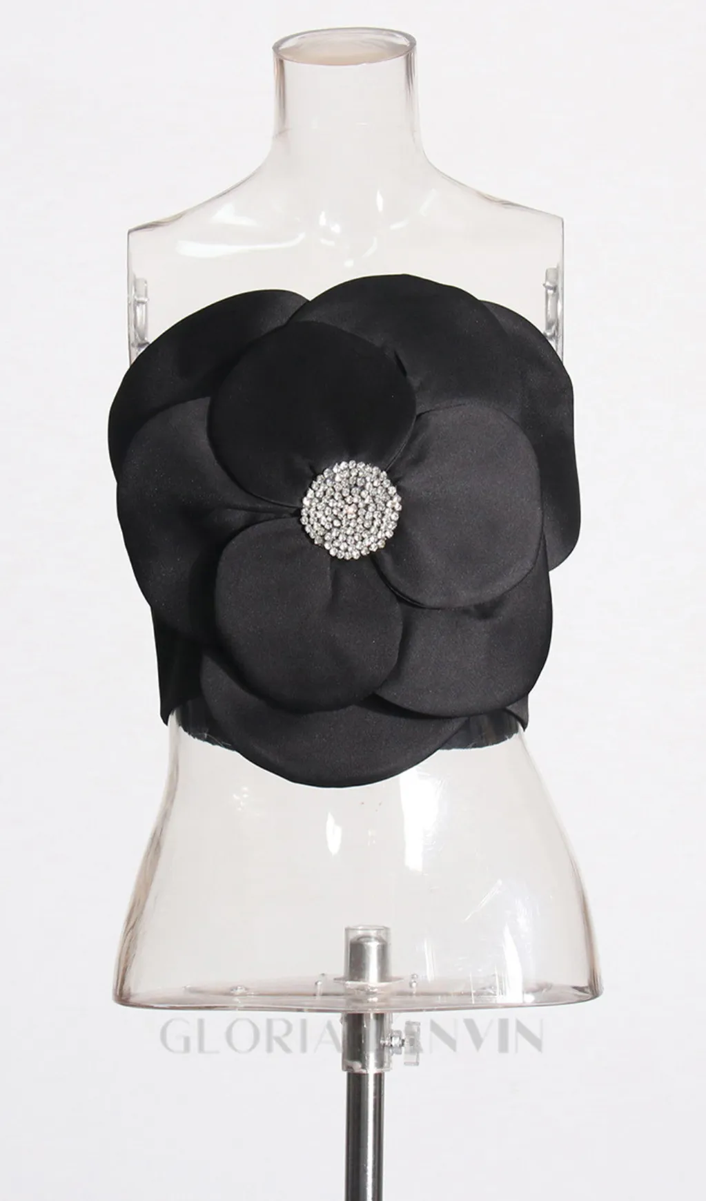 3D FLOWERS TOPS IN BLACK Gloria Lanvin