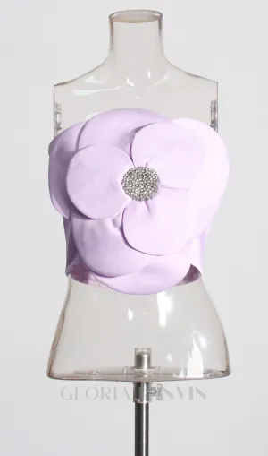 3D FLOWERS TOPS IN PURPLE Gloria Lanvin