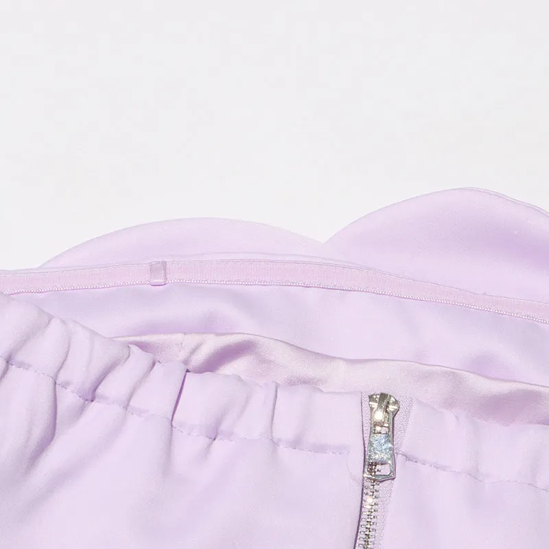 3D FLOWERS TOPS IN PURPLE Gloria Lanvin