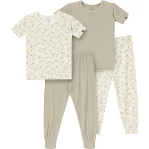 4-Piece Infant & Toddler Girls Lemon Vines Snug Fitting Pajamas Gerber Childrenswea