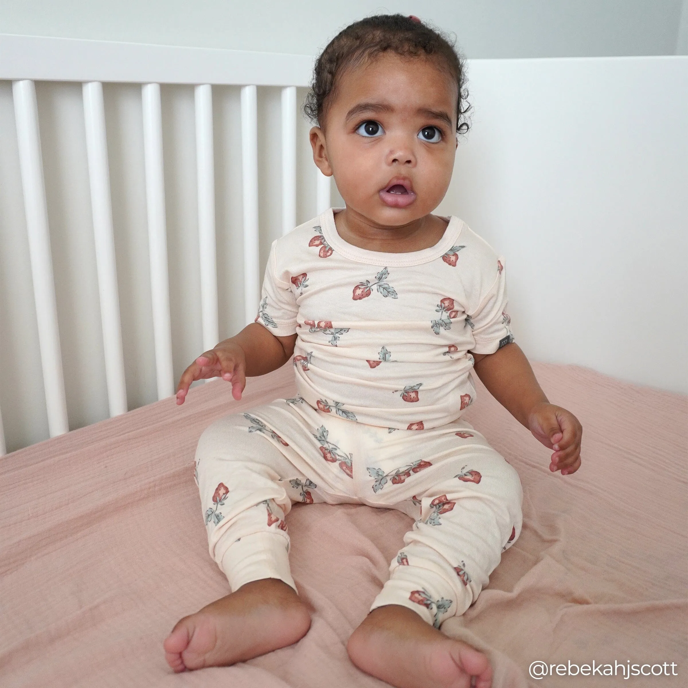 4-Piece Infant & Toddler Girls Rose Strawberry Snug Fitting Pajamas Gerber Childrenswea