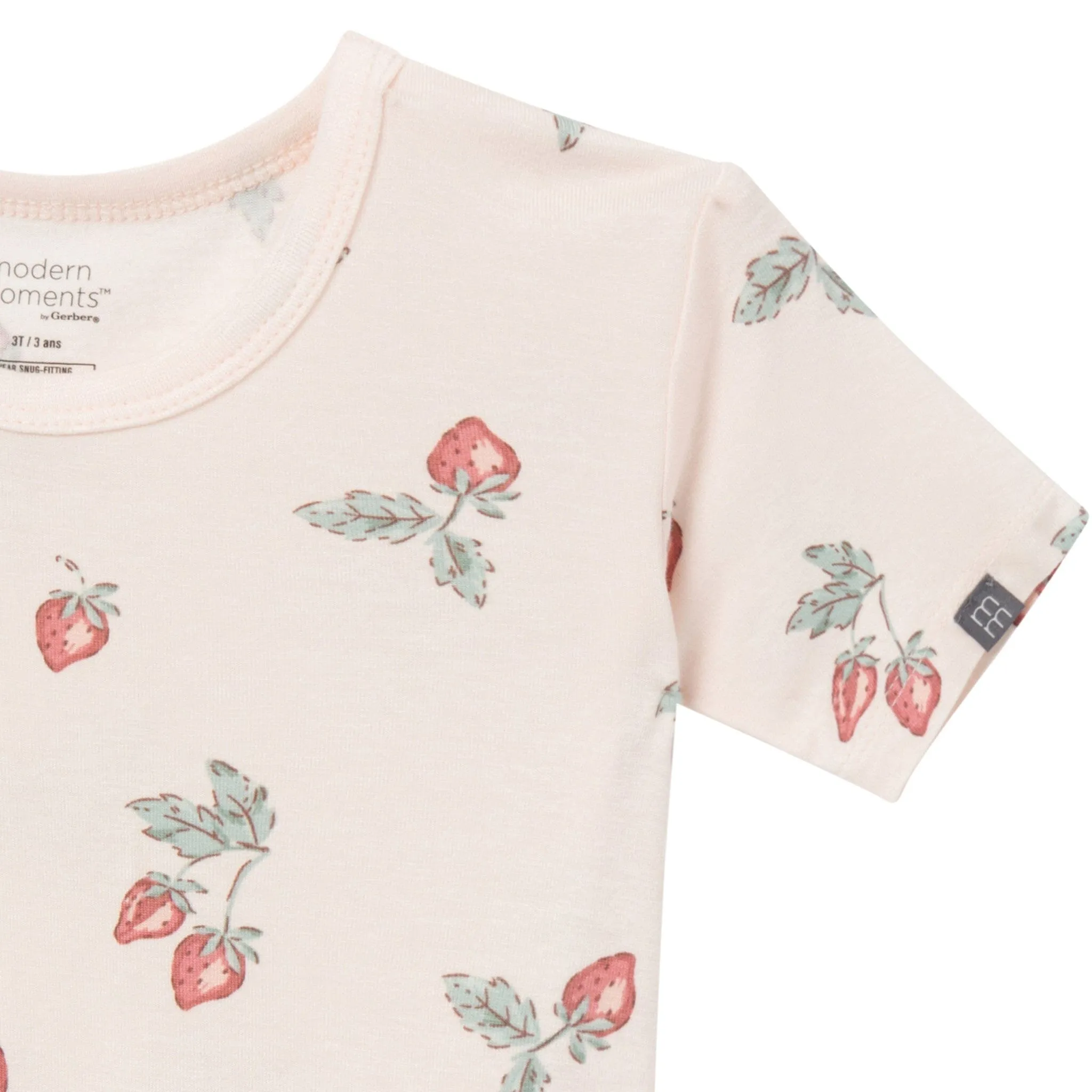 4-Piece Infant & Toddler Girls Rose Strawberry Snug Fitting Pajamas Gerber Childrenswea