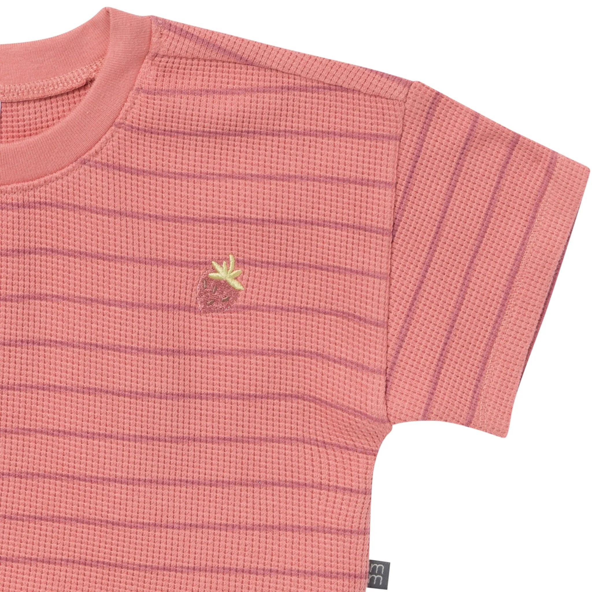 4-Piece Infant & Toddler Girls Rose Stripe Drop Shoulder Crop Tops and Shorts Set Gerber Childrenswea