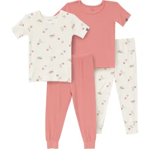 4-Piece Infant & Toddler Neutral Pasta Dinner Snug Fitting Pajamas Gerber Childrenswea