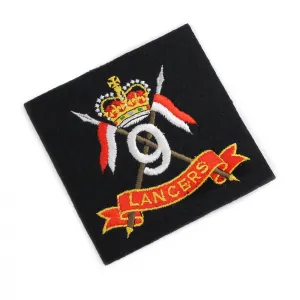 9TH QUEENS ROYAL LANCERS CLOTH BLAZER BADGE Silvermans