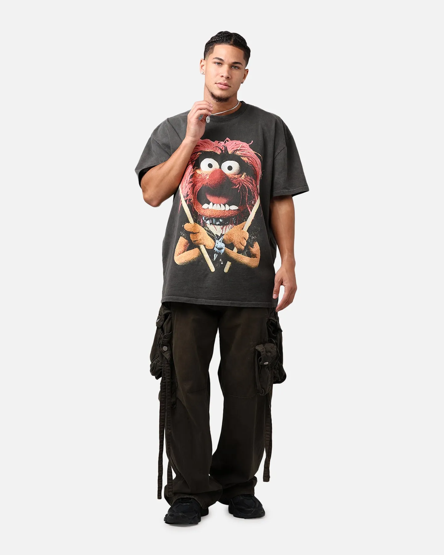 American Thrift Disney The Muppets Animal Heavyweight T-Shirt Black Wash