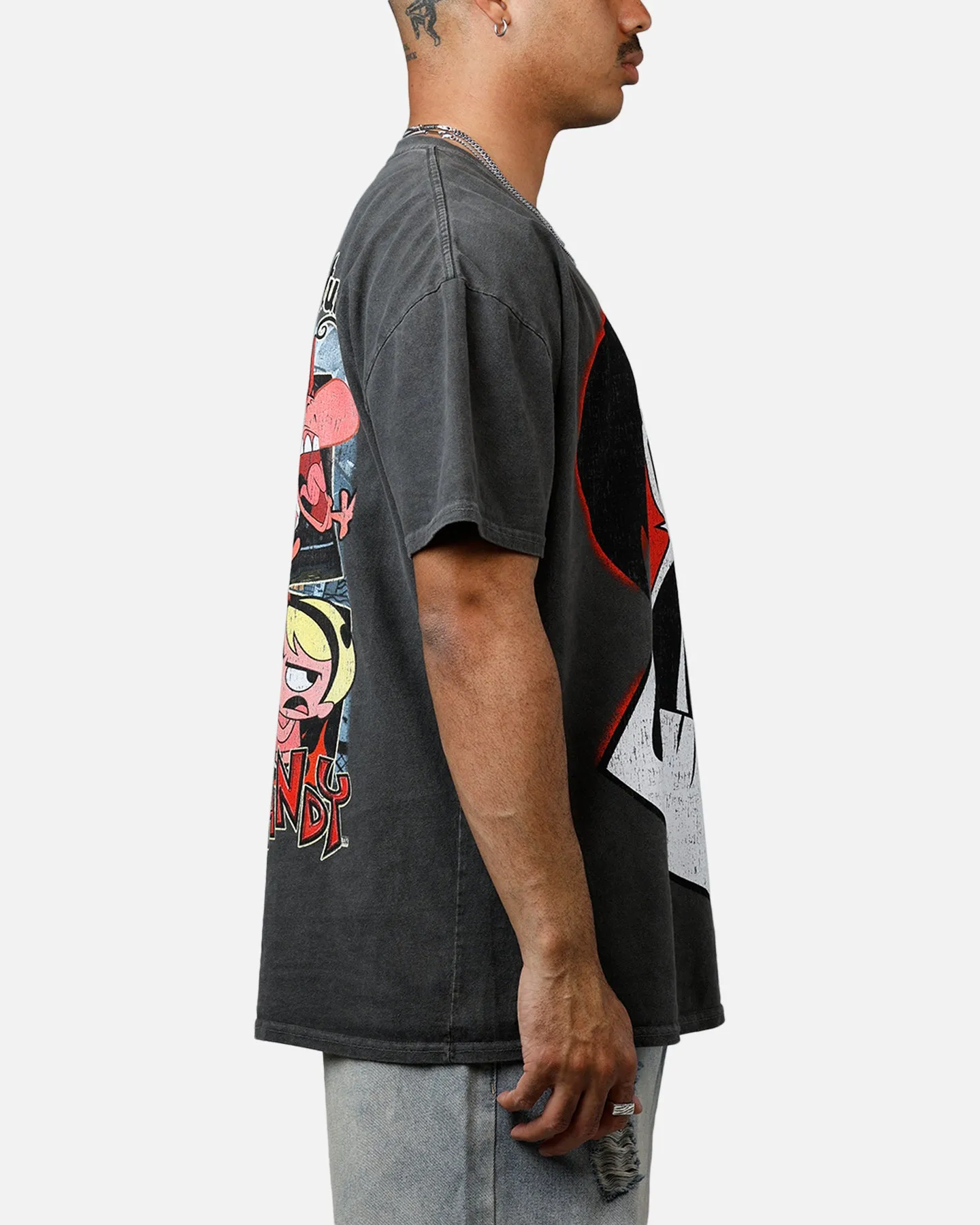 American Thrift X Cartoon Network Grim Heavyweight Vintage T-Shirt Black Wash