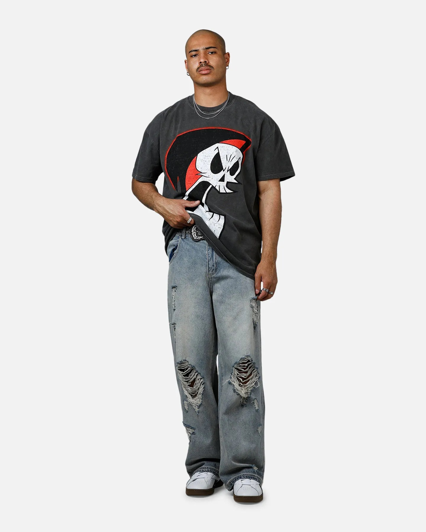 American Thrift X Cartoon Network Grim Heavyweight Vintage T-Shirt Black Wash