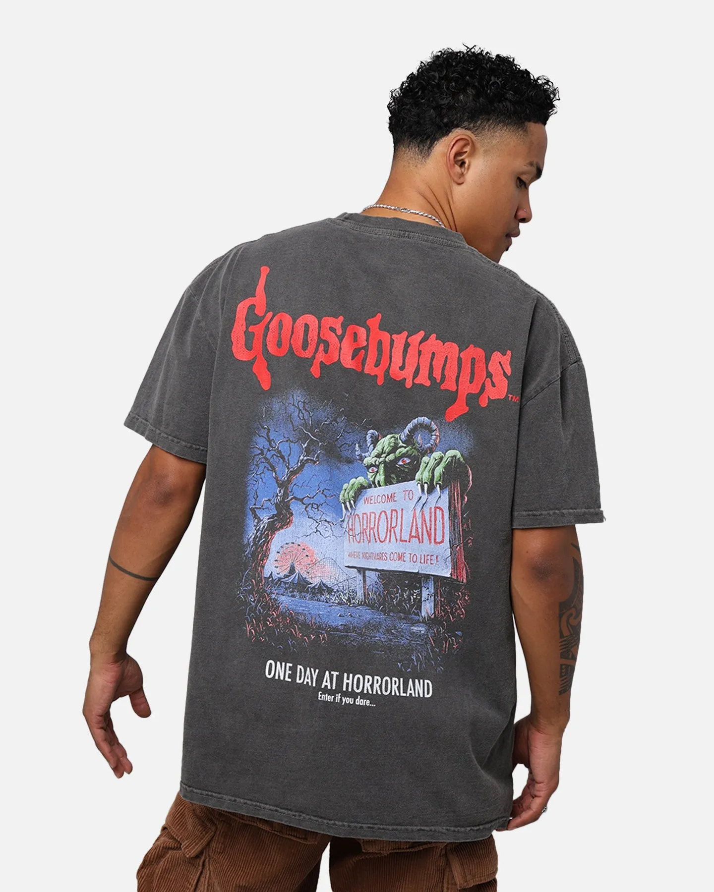 American Thrift X Goosebumps Horrorland Heavyweight T-Shirt Black Wash