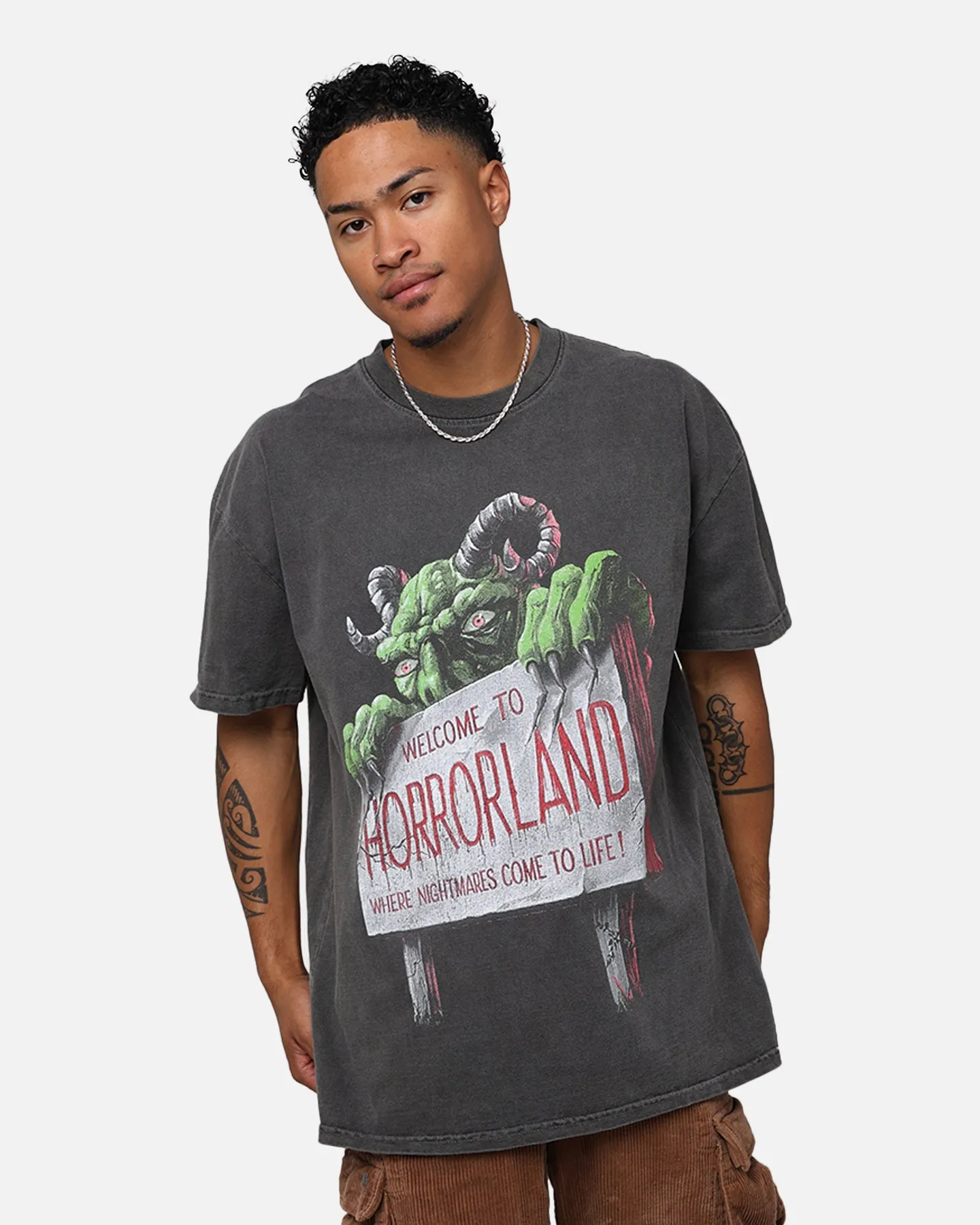 American Thrift X Goosebumps Horrorland Heavyweight T-Shirt Black Wash
