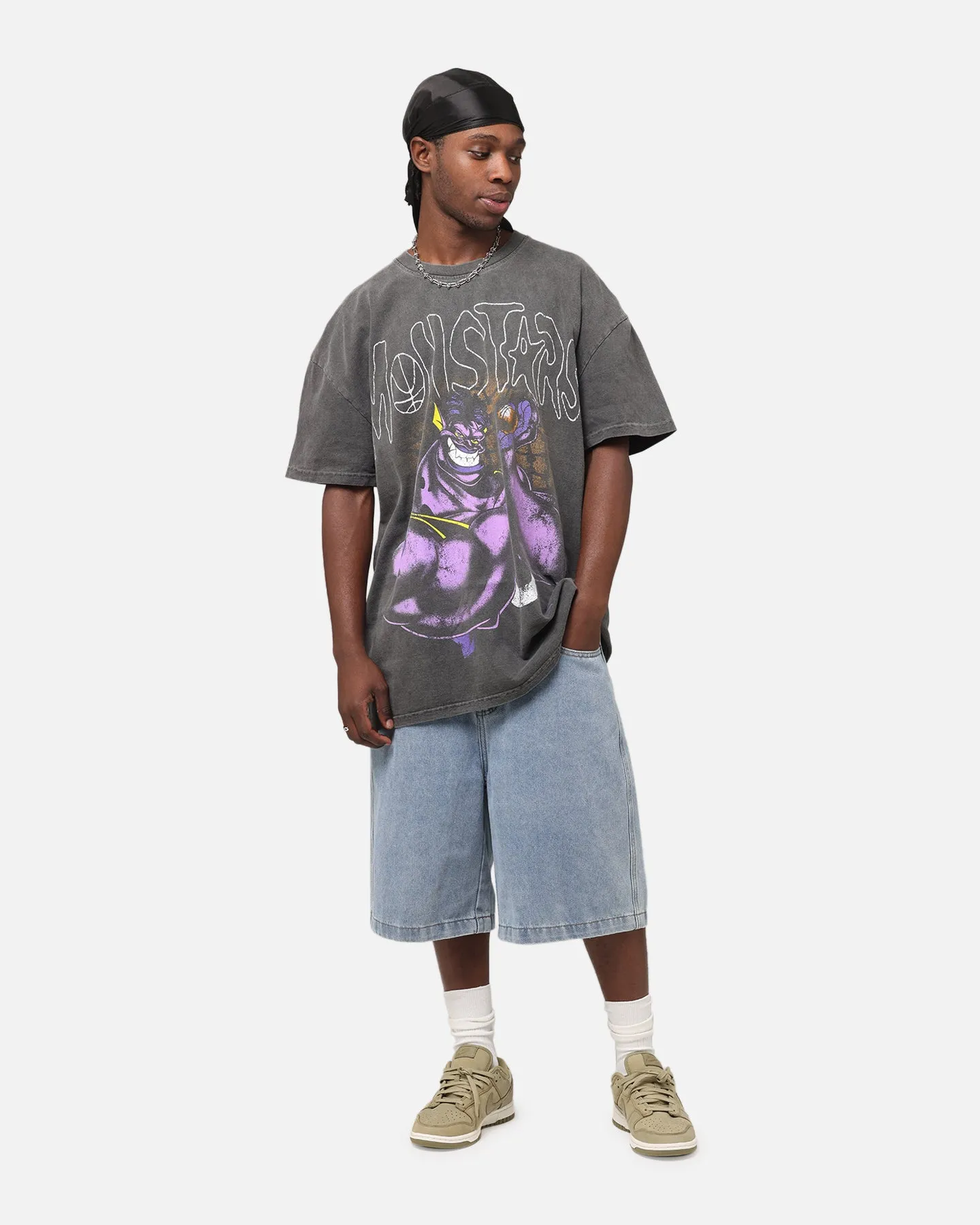 American Thrift X Space Jam Monstars Heavyweight Vintage T-Shirt Black Wash