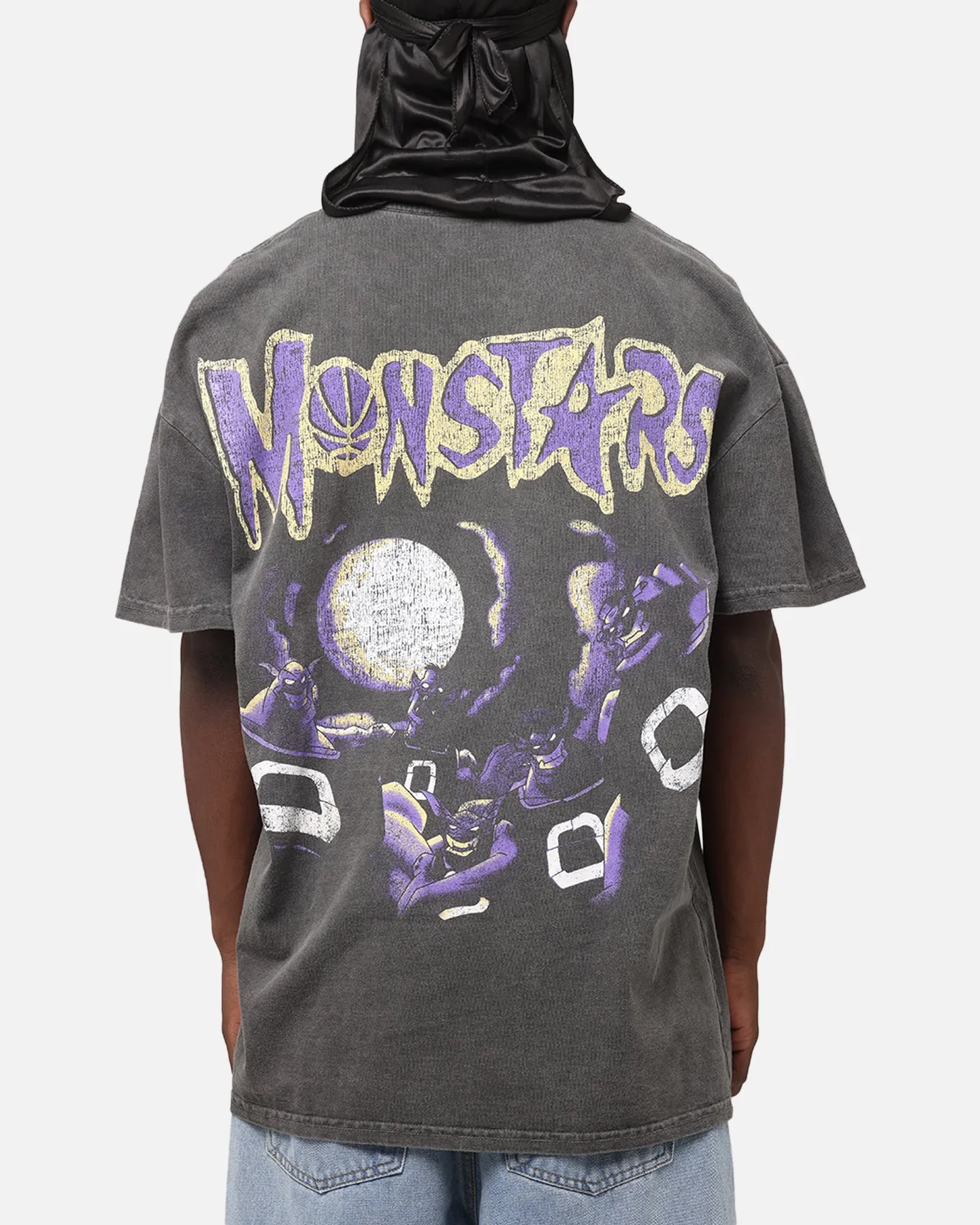 American Thrift X Space Jam Monstars Heavyweight Vintage T-Shirt Black Wash
