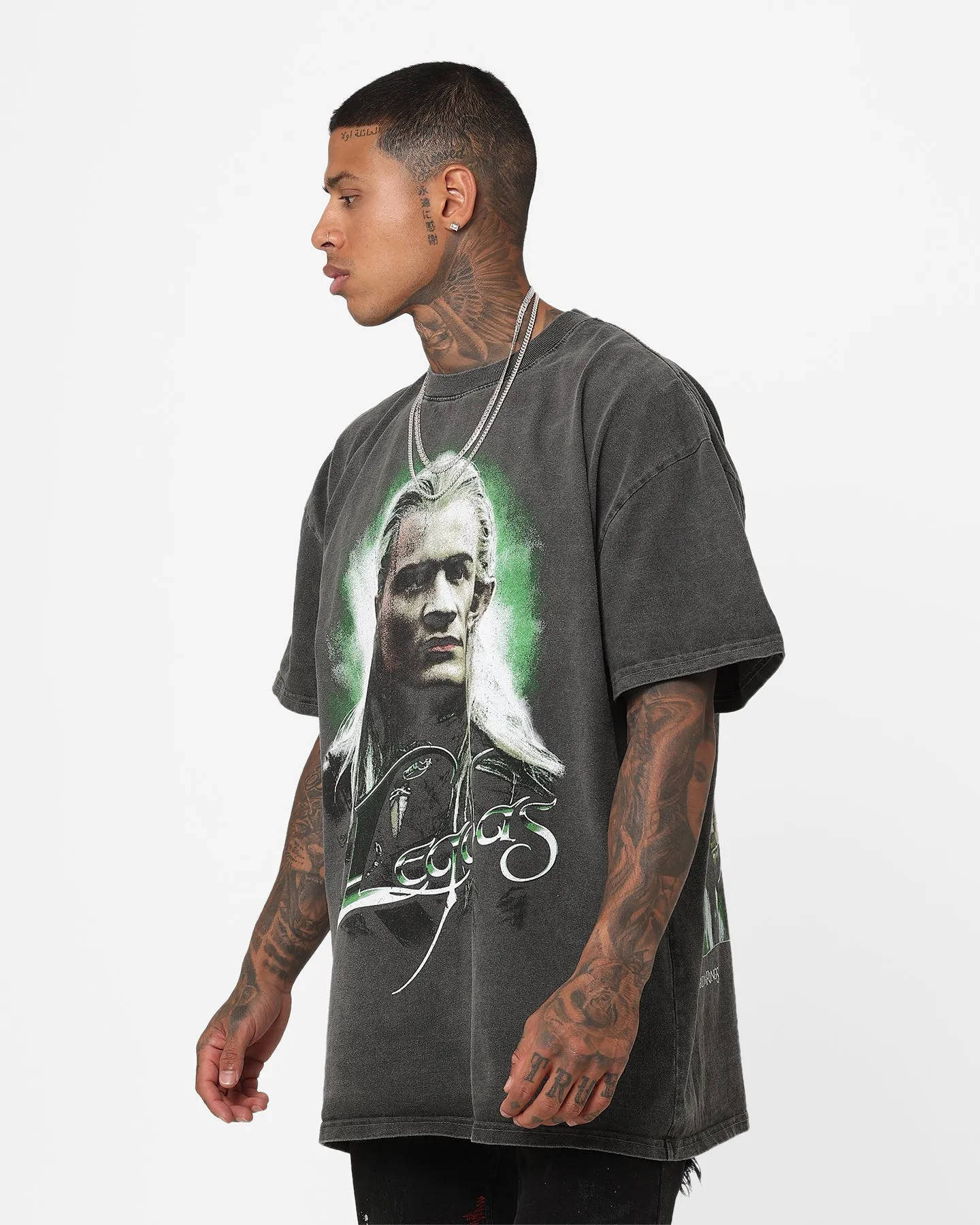 American Thrift X The Lord Of The Rings Legolas Heavyweight Vintage T-Shirt Black Wash
