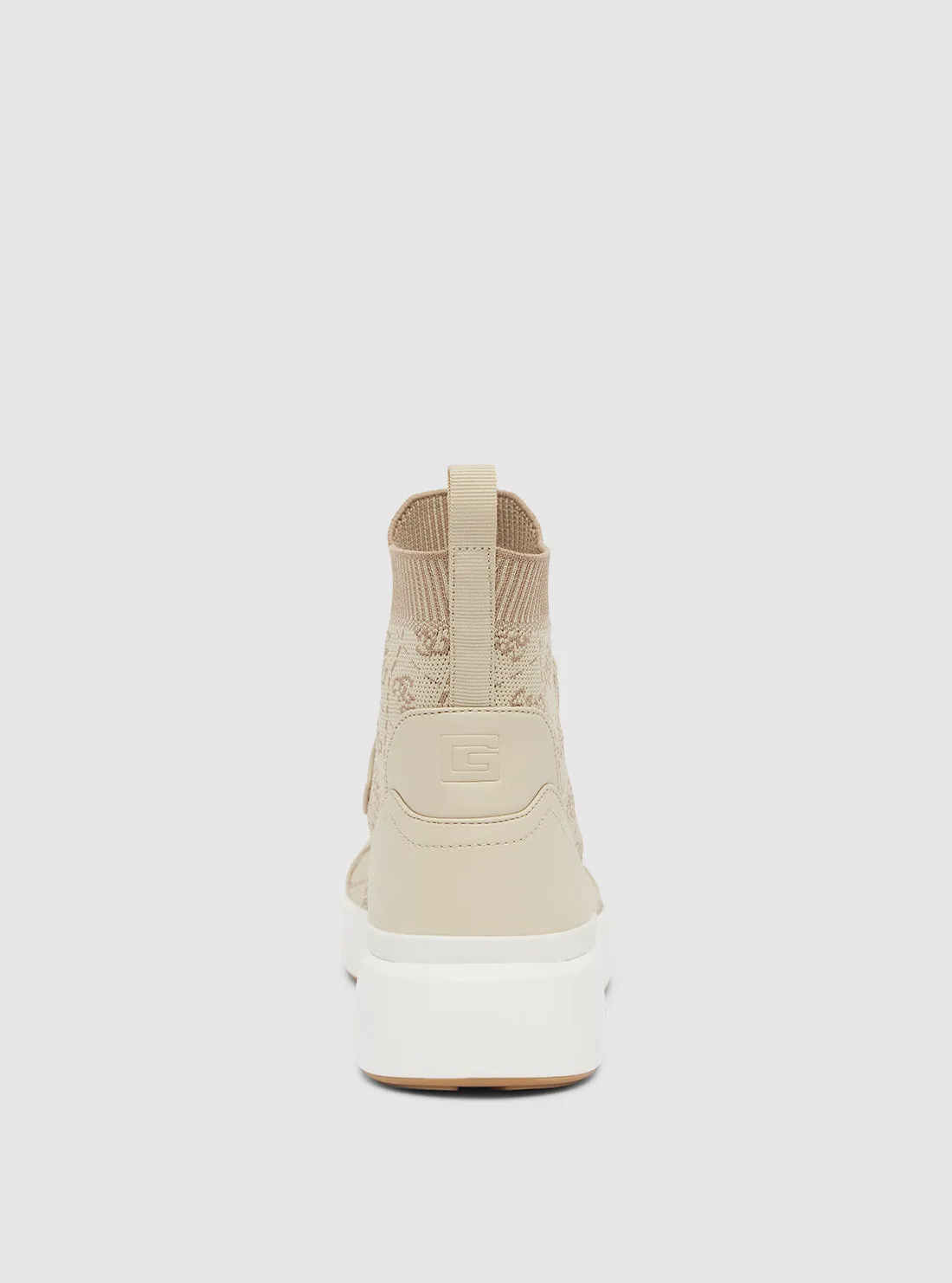 Beige Mannen High Top Sneakers Guess