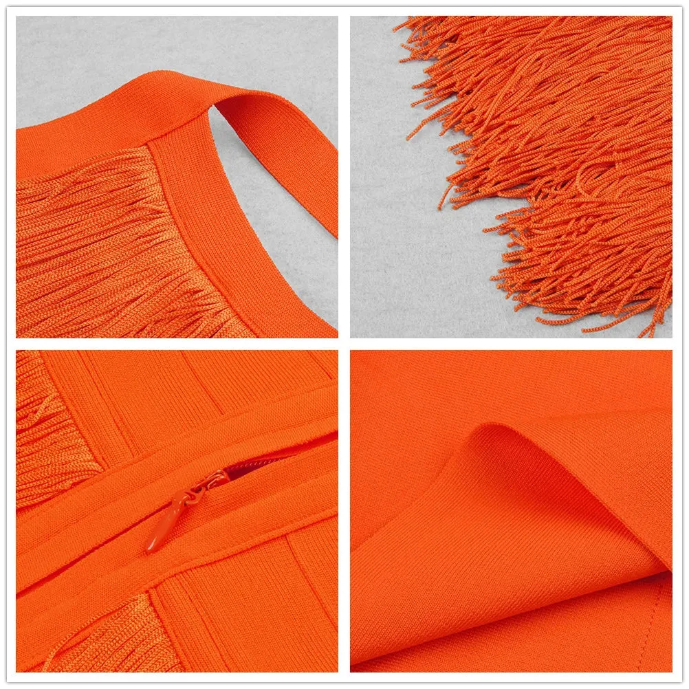 Bodycon Long Bandage Tassel Dress Anna Kay Co