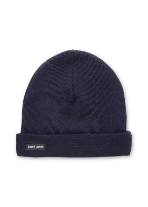 Bonnet de quart uni - en pure laine vierge (BLEU CHINE)