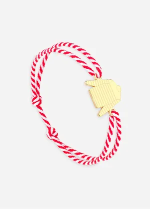 Bracelet lien Marinire - SAINT JAMES x Le Vent  la franaise (OR/RAYE BLANC/ROUGE)