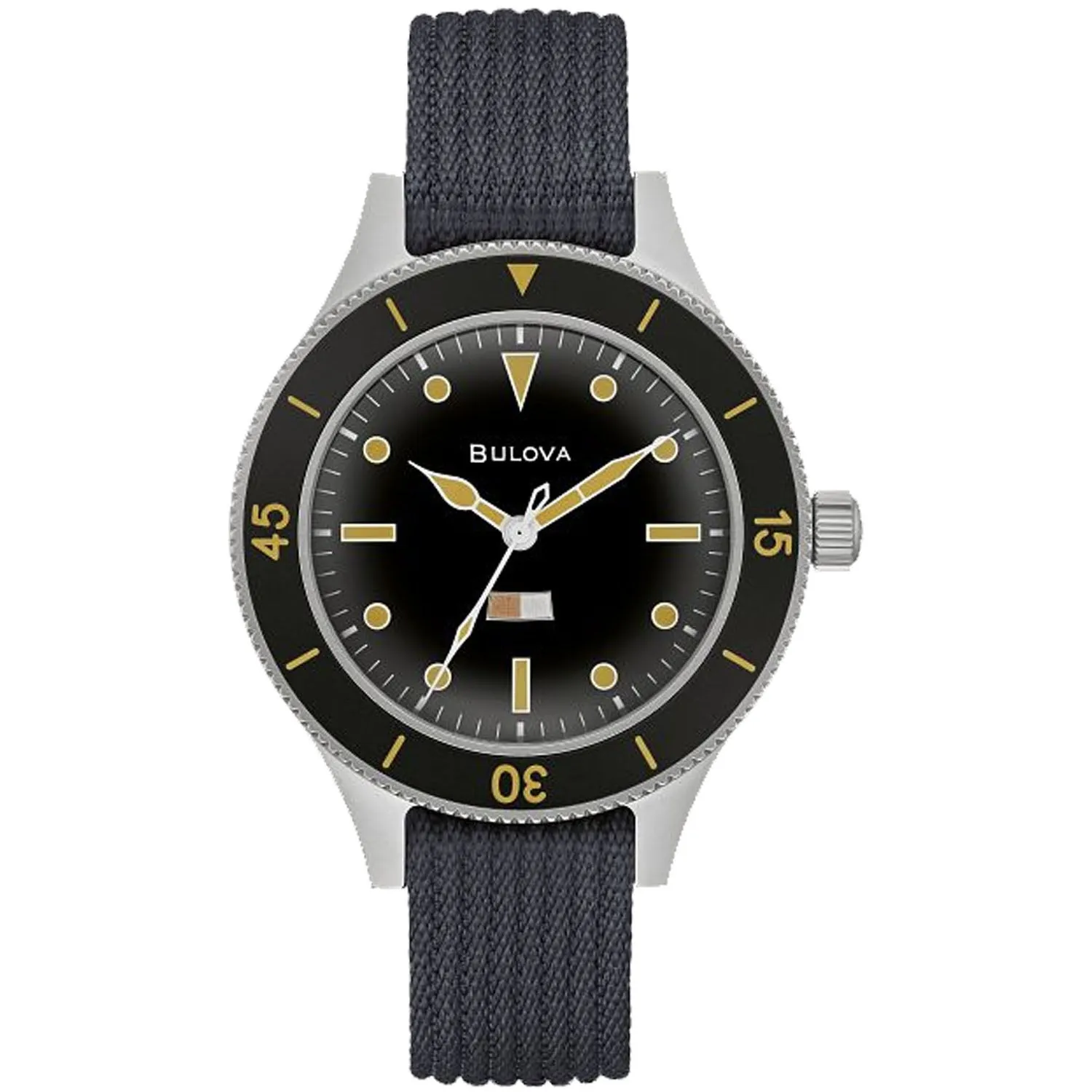 Bulova Men's Mil Ships Black Dial Watch