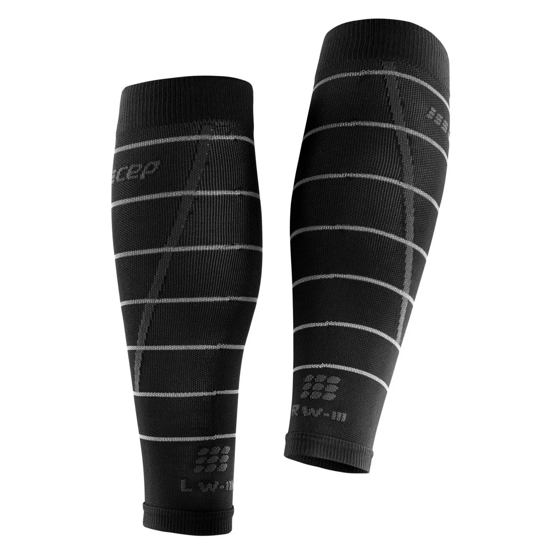 CEP Compression Reflective Women's Compression Calf Sleeves (Black/Silver)