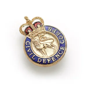 CIVIL DEFENCE CORPS LAPEL BADGE Silvermans