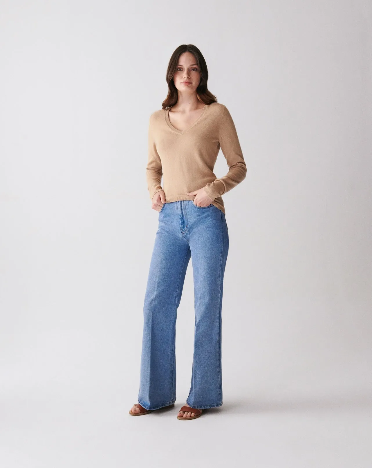 Classic fitted V-neck jumper Eric Bompard