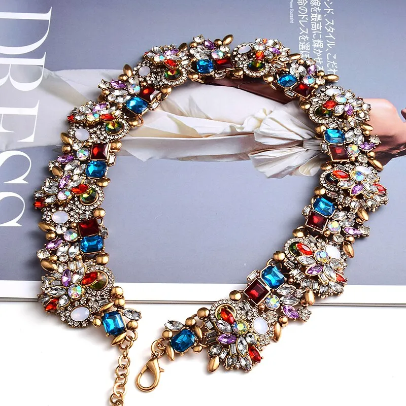 Colorful Rhinestones Necklace Anna Kay Co
