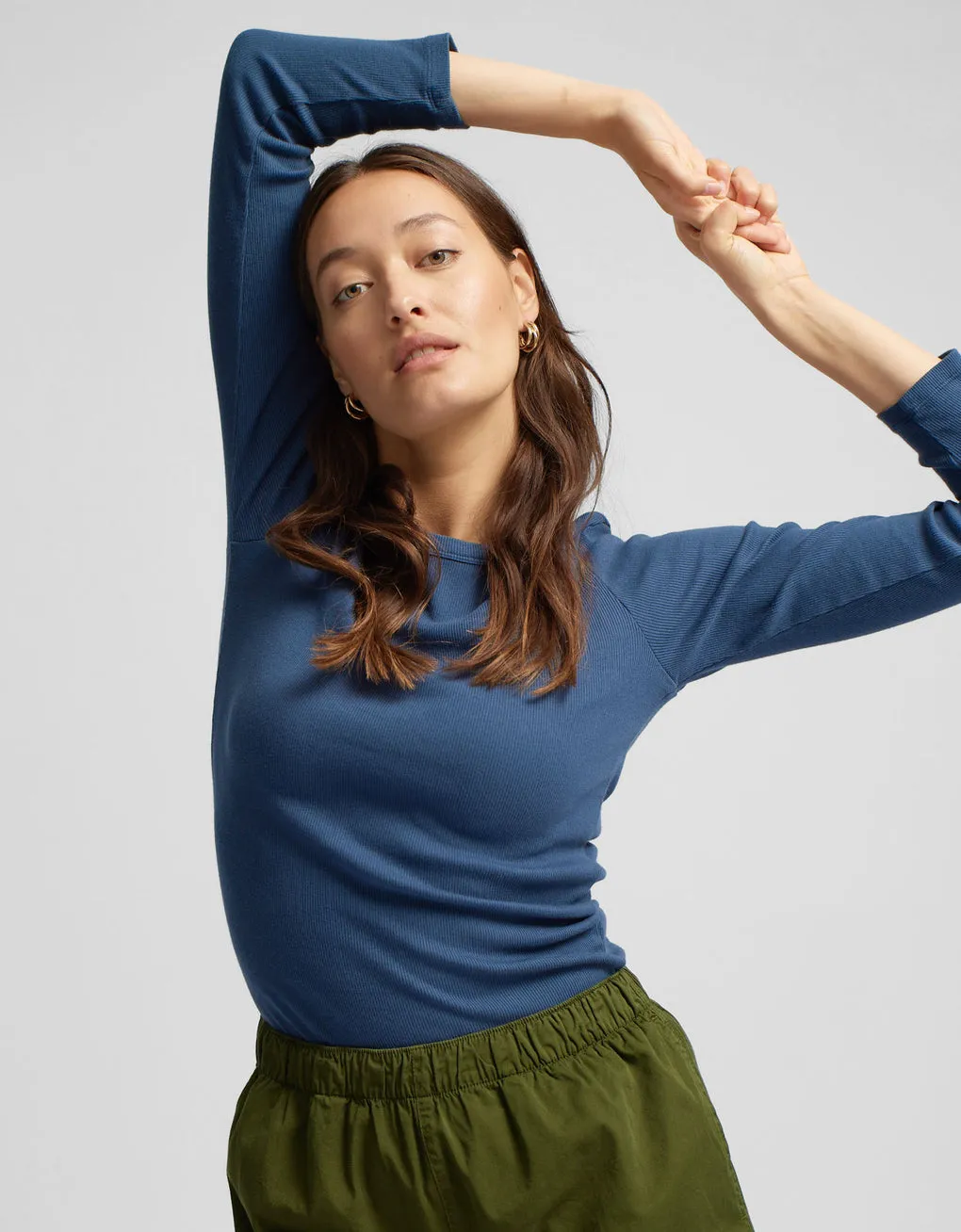 COLORFUL STANDARD - ORGANIC RIB LONG SLEEVE T-SHIRT - CEDAR BROWN
