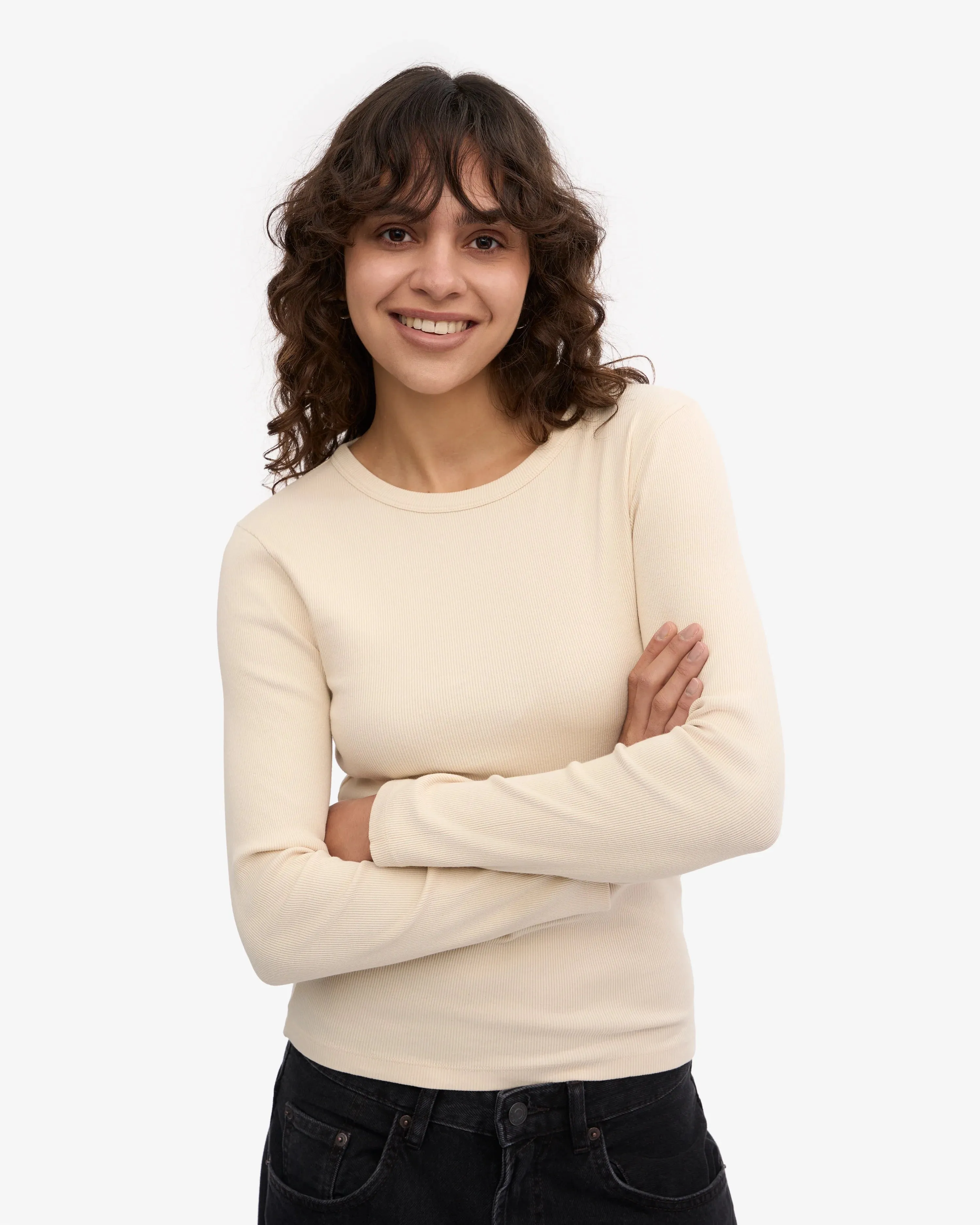 COLORFUL STANDARD - ORGANIC RIB LONG SLEEVE T-SHIRT - IVORY WHITE