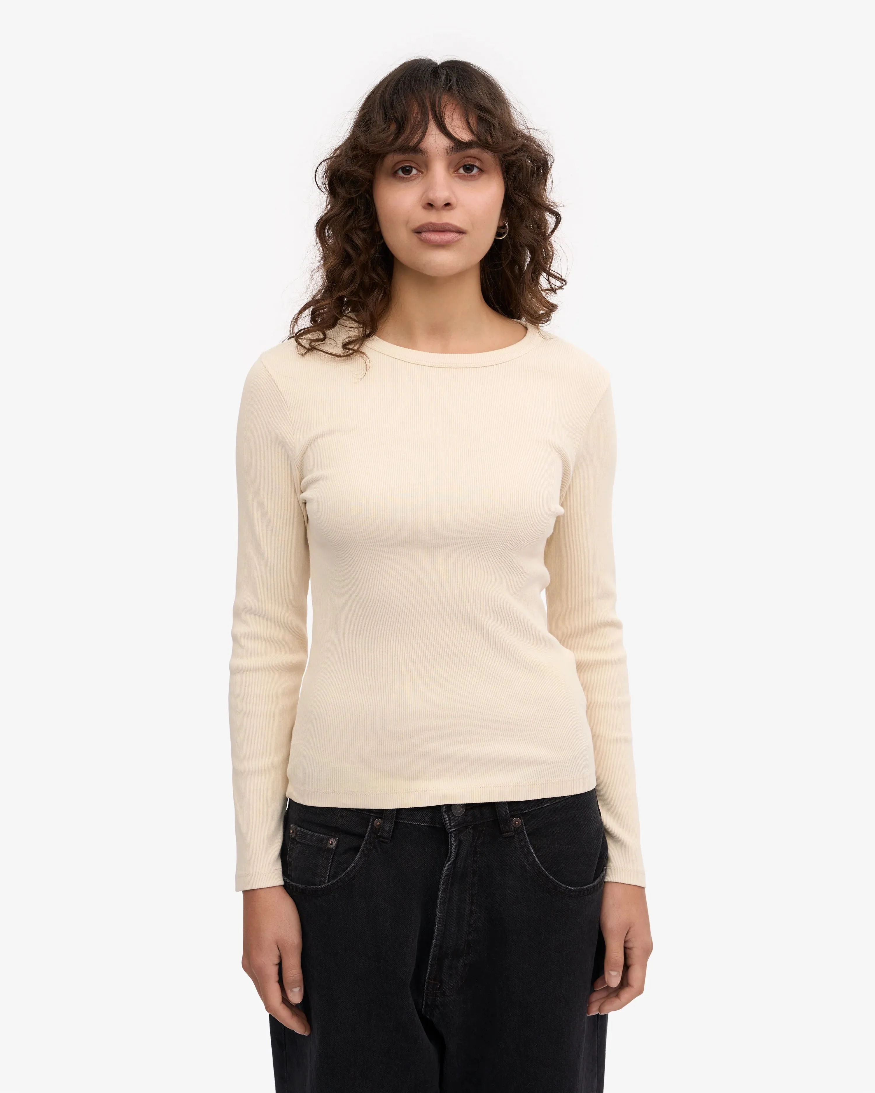 COLORFUL STANDARD - ORGANIC RIB LONG SLEEVE T-SHIRT - IVORY WHITE