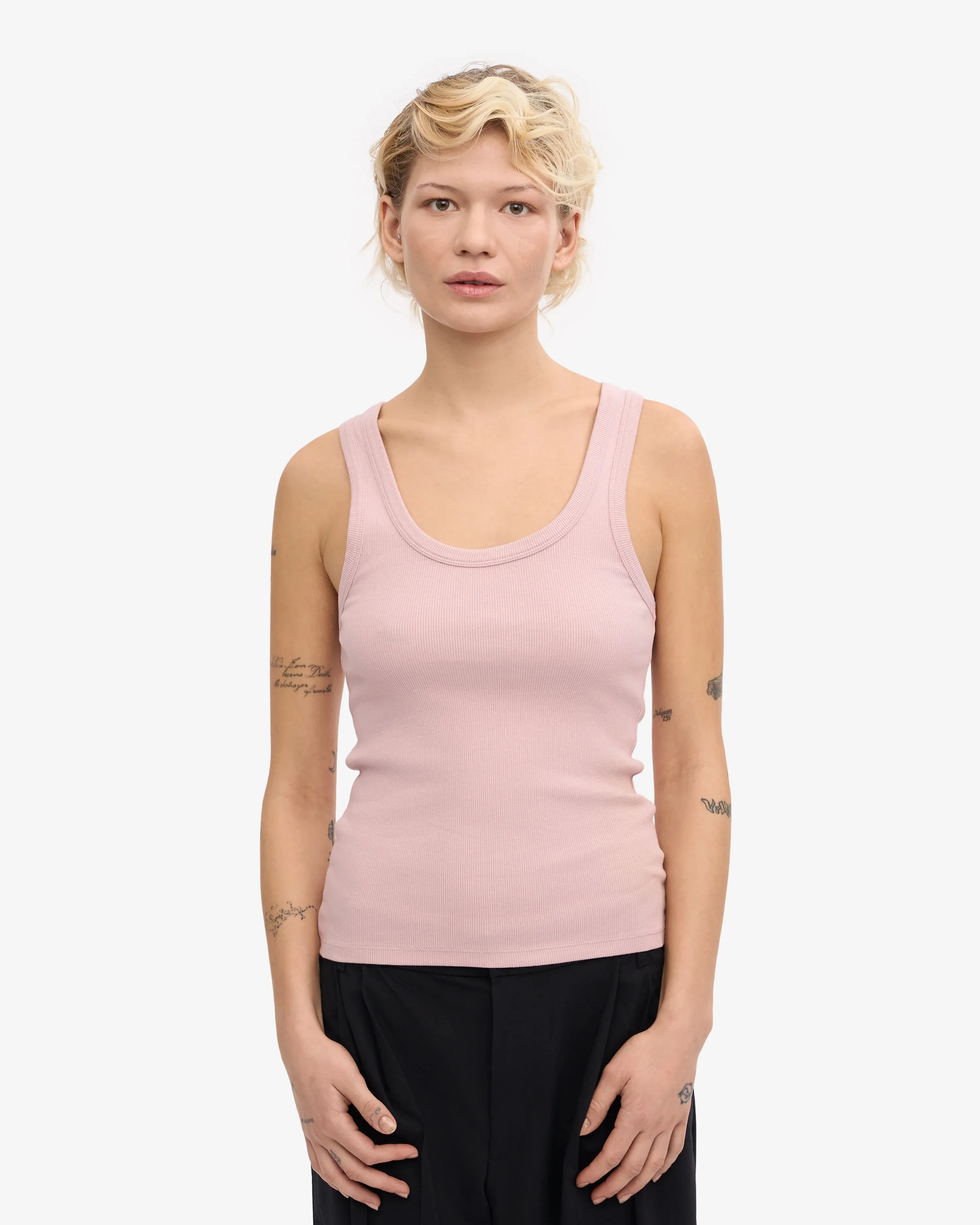 COLORFUL STANDARD - RIB TANK TOP - FADED PINK