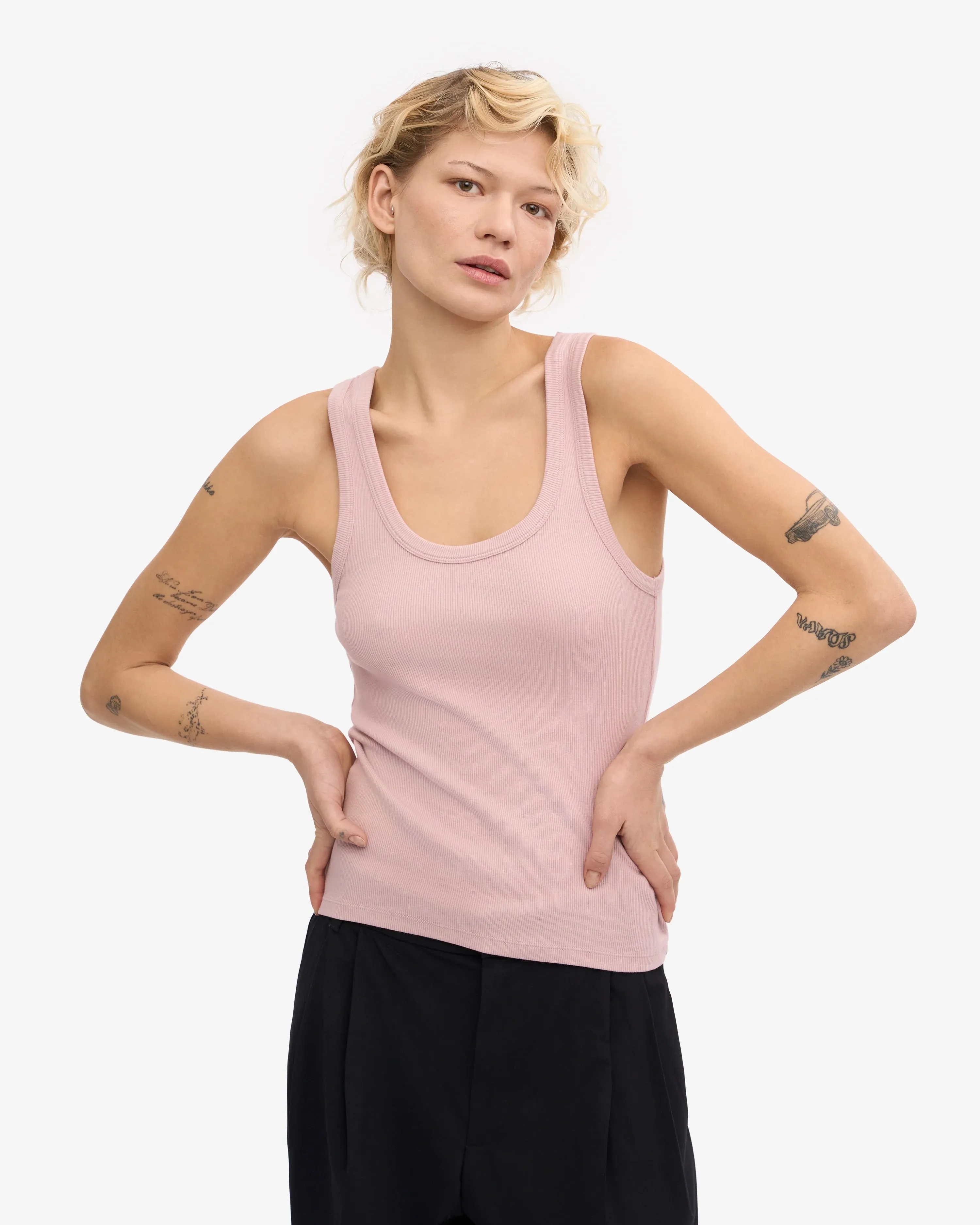COLORFUL STANDARD - RIB TANK TOP - FADED PINK