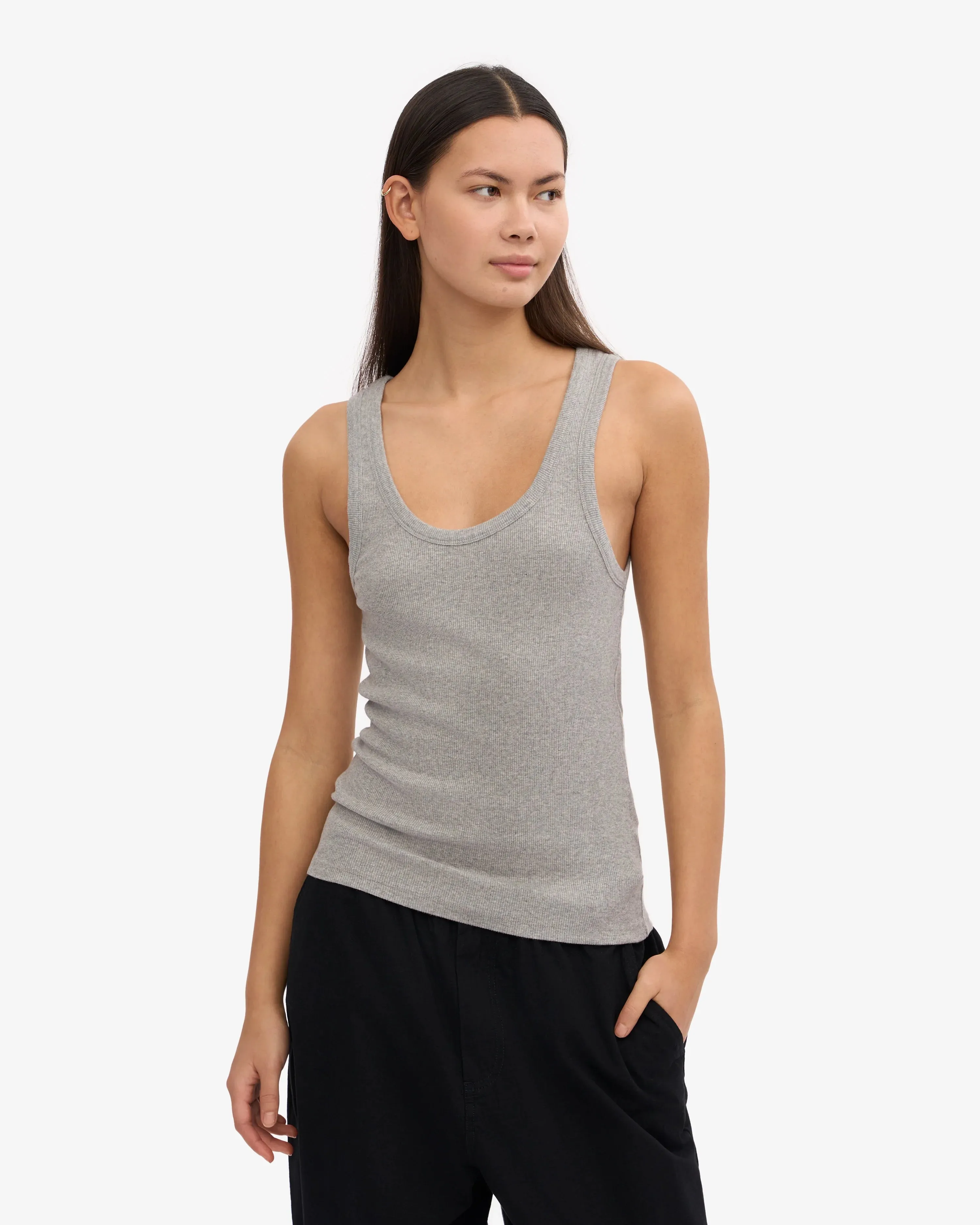 COLORFUL STANDARD - RIB TANK TOP - HEATHER GREY
