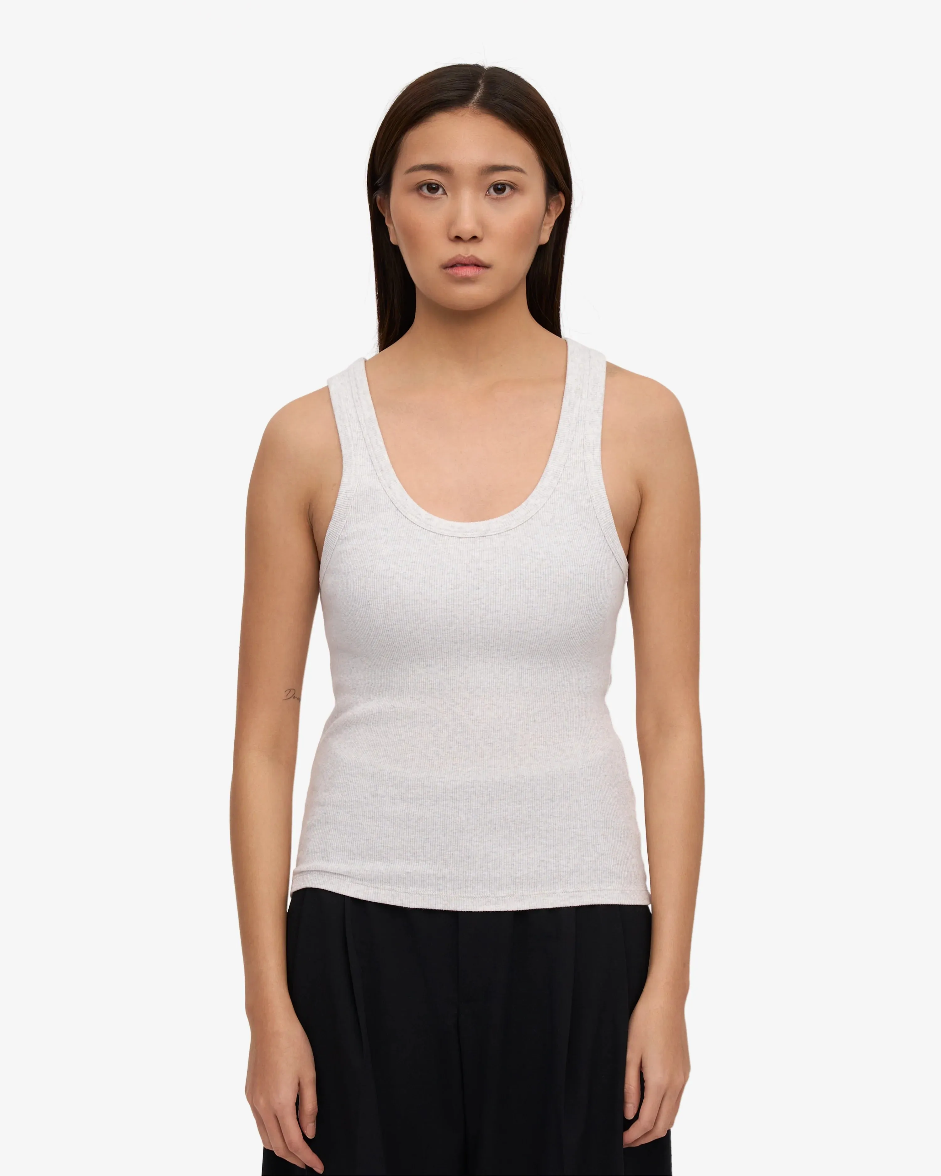 COLORFUL STANDARD - RIB TANK TOP - SNOW MELANGE