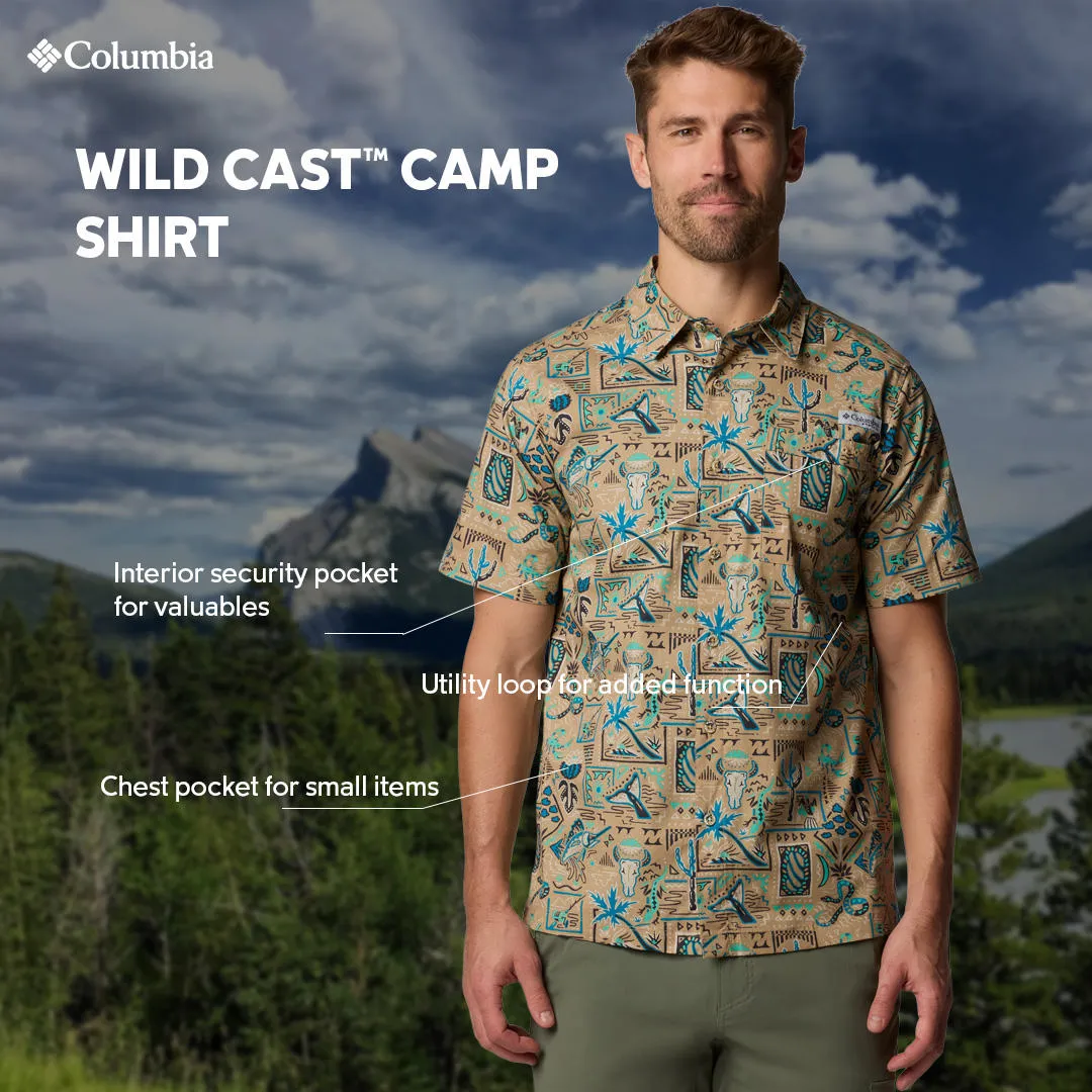 Columbia Men Beige Wild Cast Camp Short Sleeve Shirt