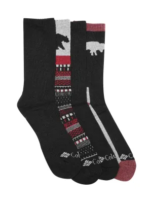 Columbia Men Black Aspen Wool Crew (4 Pairs) (Non Returnable)