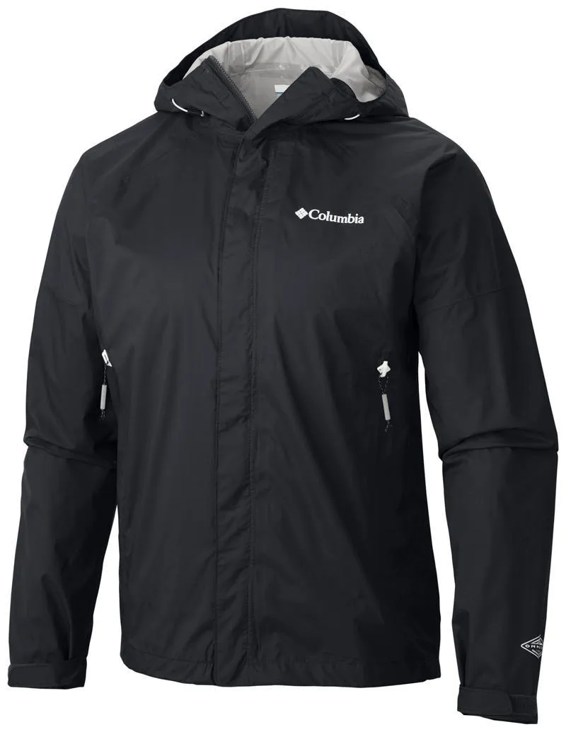 Columbia Men Black Omni-Tech Sleeker Waterproof Rain Jacket