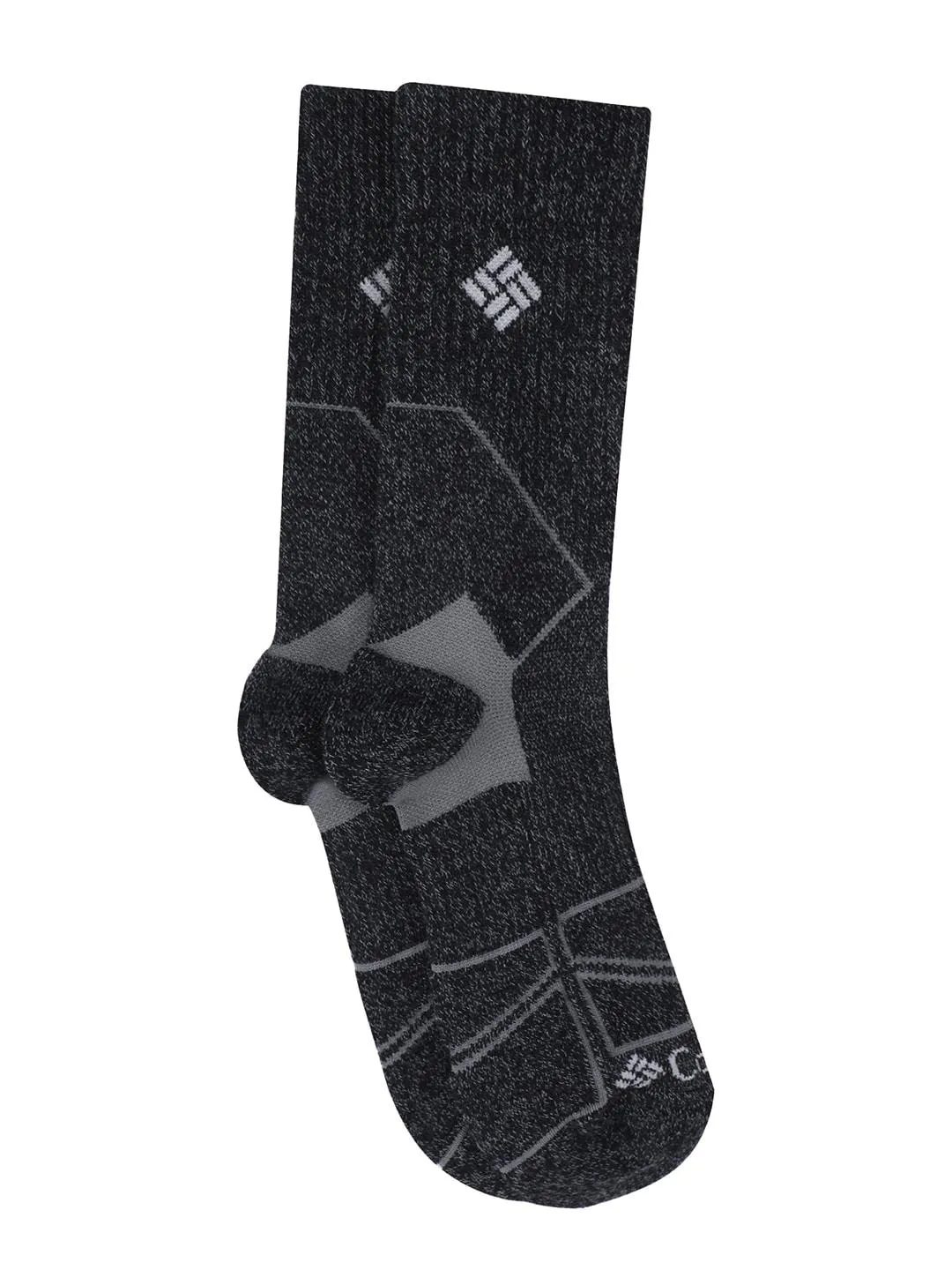 Columbia Men Black SOCKS MN 2P HIKE QTR-HEELPWR (2 Pairs) (Non Returnable)