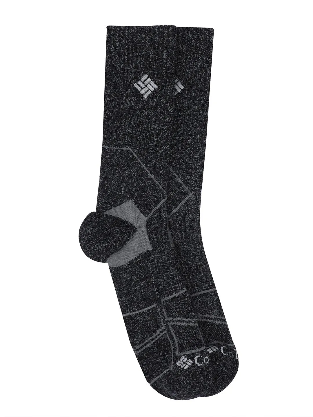 Columbia Men Black SOCKS MN 2P HIKE QTR-HEELPWR (2 Pairs) (Non Returnable)