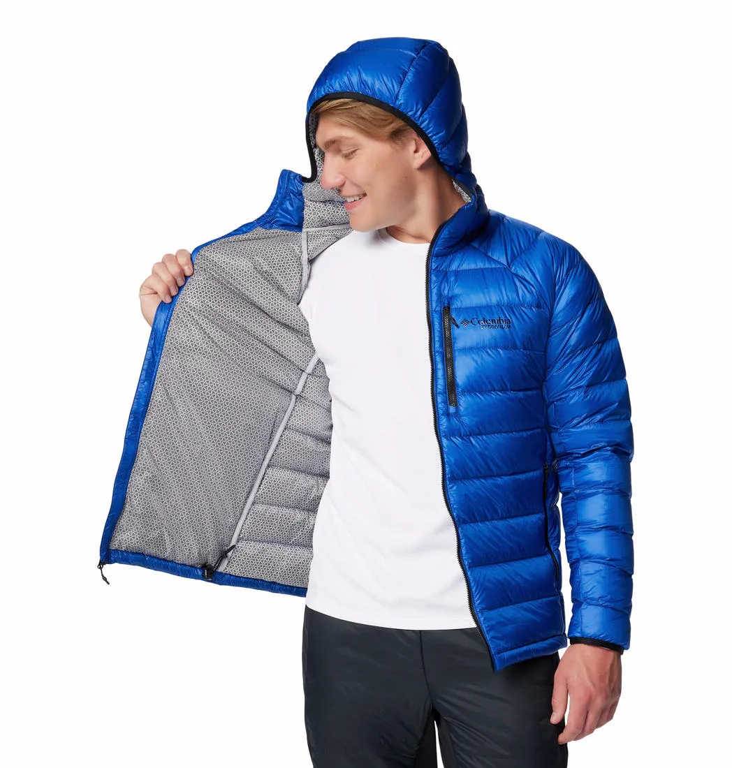 Columbia Men Blue Omni-Heat Arctic Hooded Down Jacket