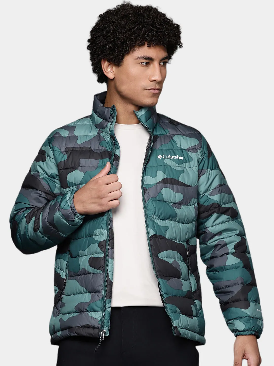 Columbia Men Blue Omni-Heat Reflective Powder Lite Jacket