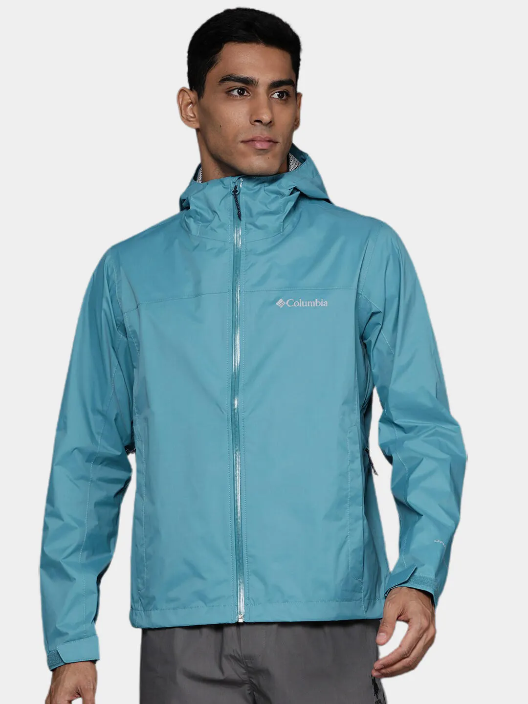 Columbia Men Blue Omni-Wick EvaPOURation Waterproof Rain Jacket