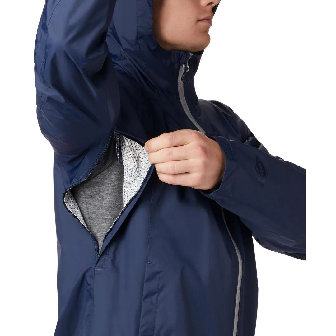 Columbia Men Blue Omni-Wick EvaPOURation Waterproof Rain Jacket