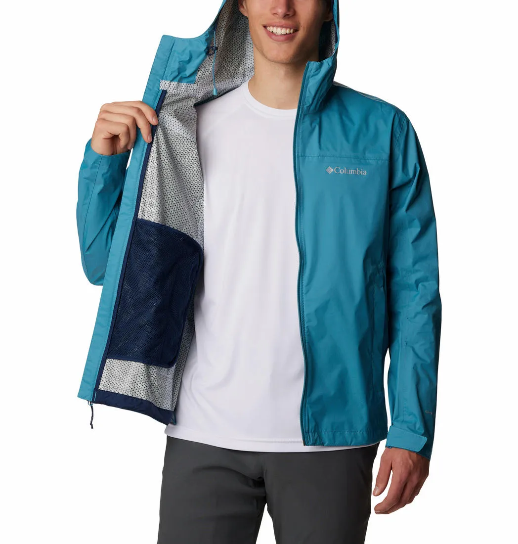 Columbia Men Blue Omni-Wick EvaPOURation Waterproof Rain Jacket