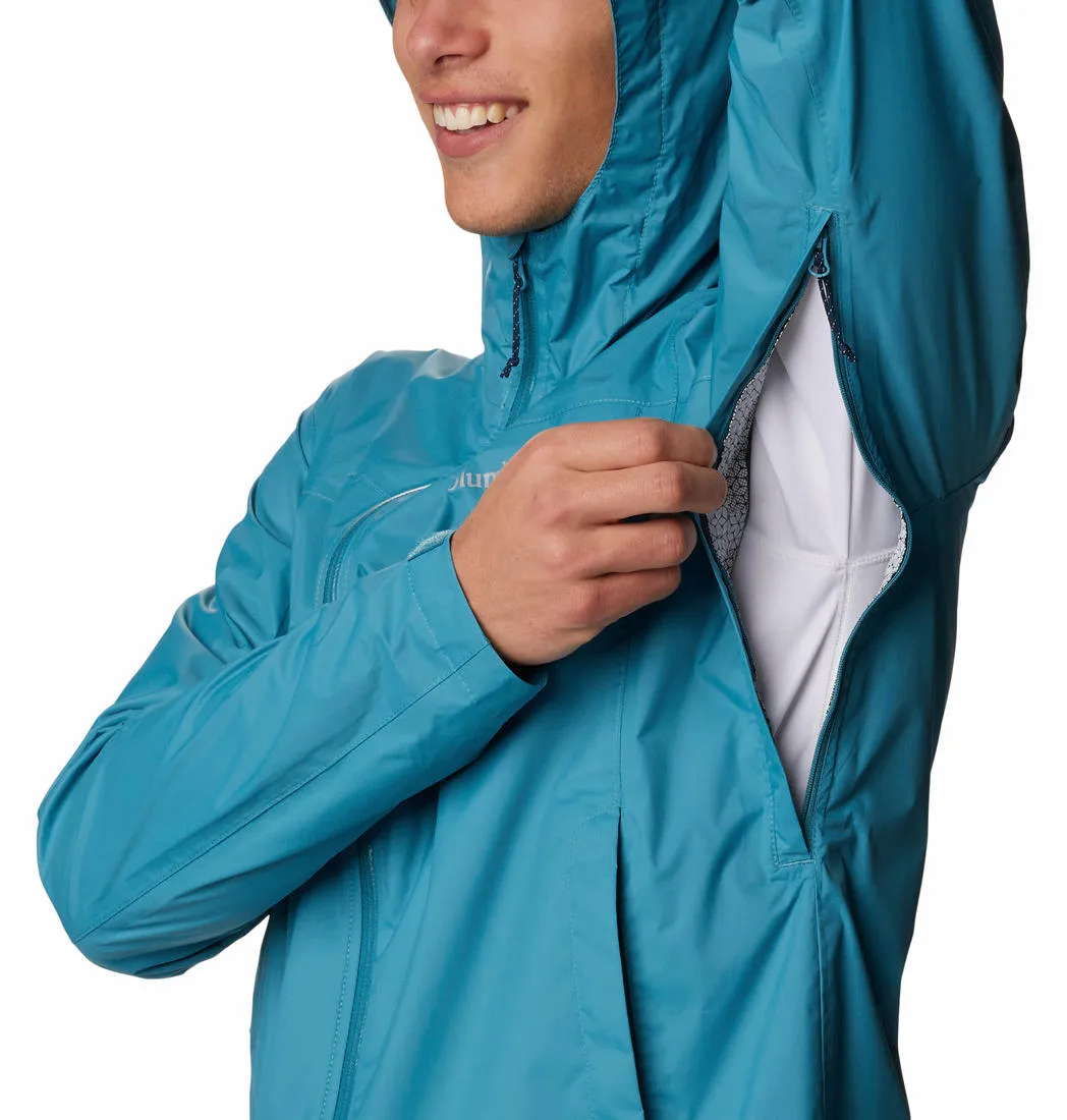 Columbia Men Blue Omni-Wick EvaPOURation Waterproof Rain Jacket