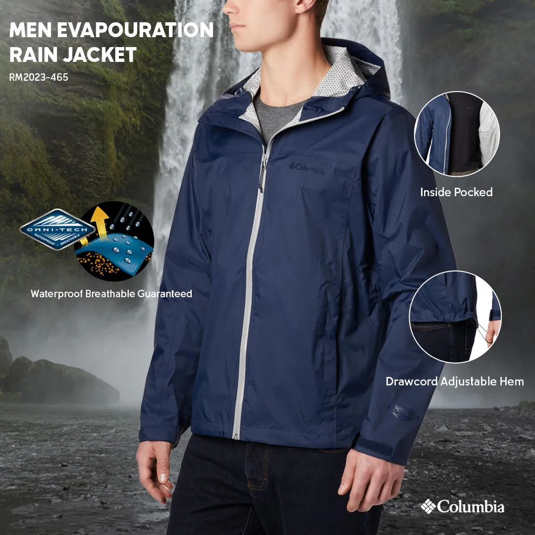 Columbia Men Blue Omni-Wick EvaPOURation Waterproof Rain Jacket