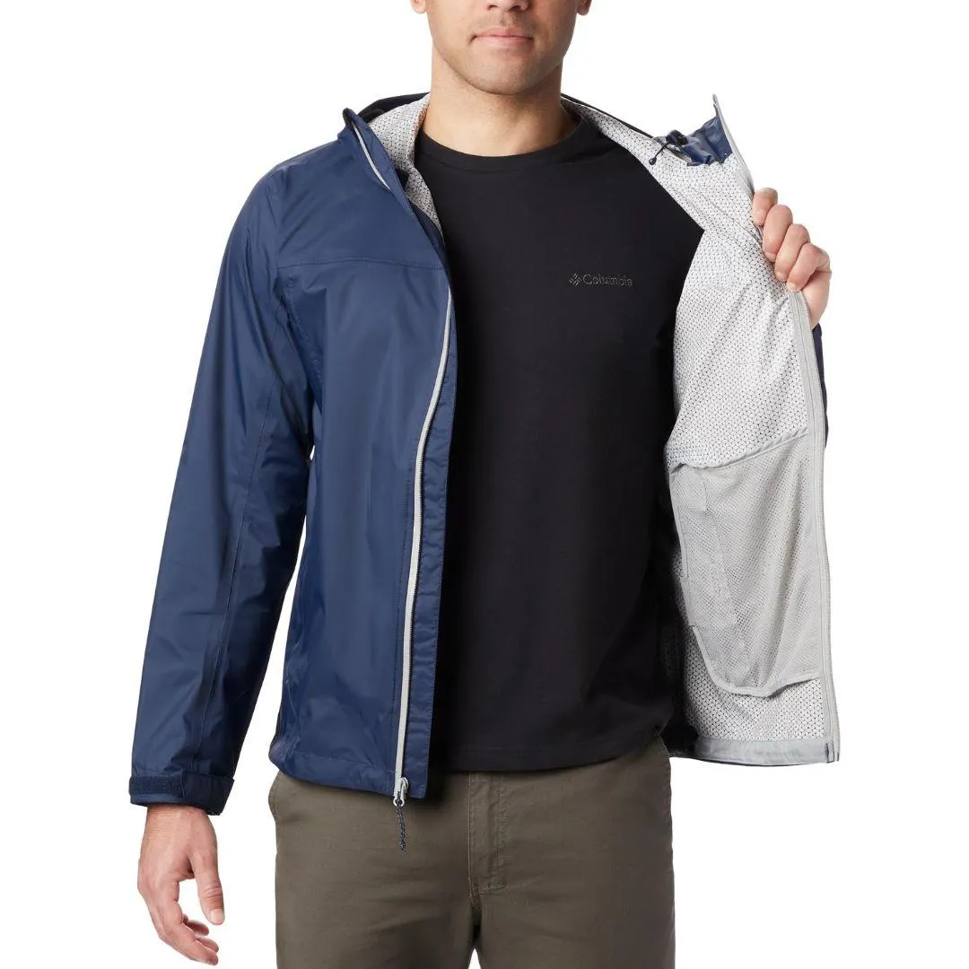 Columbia Men Blue Omni-Wick EvaPOURation Waterproof Rain Jacket