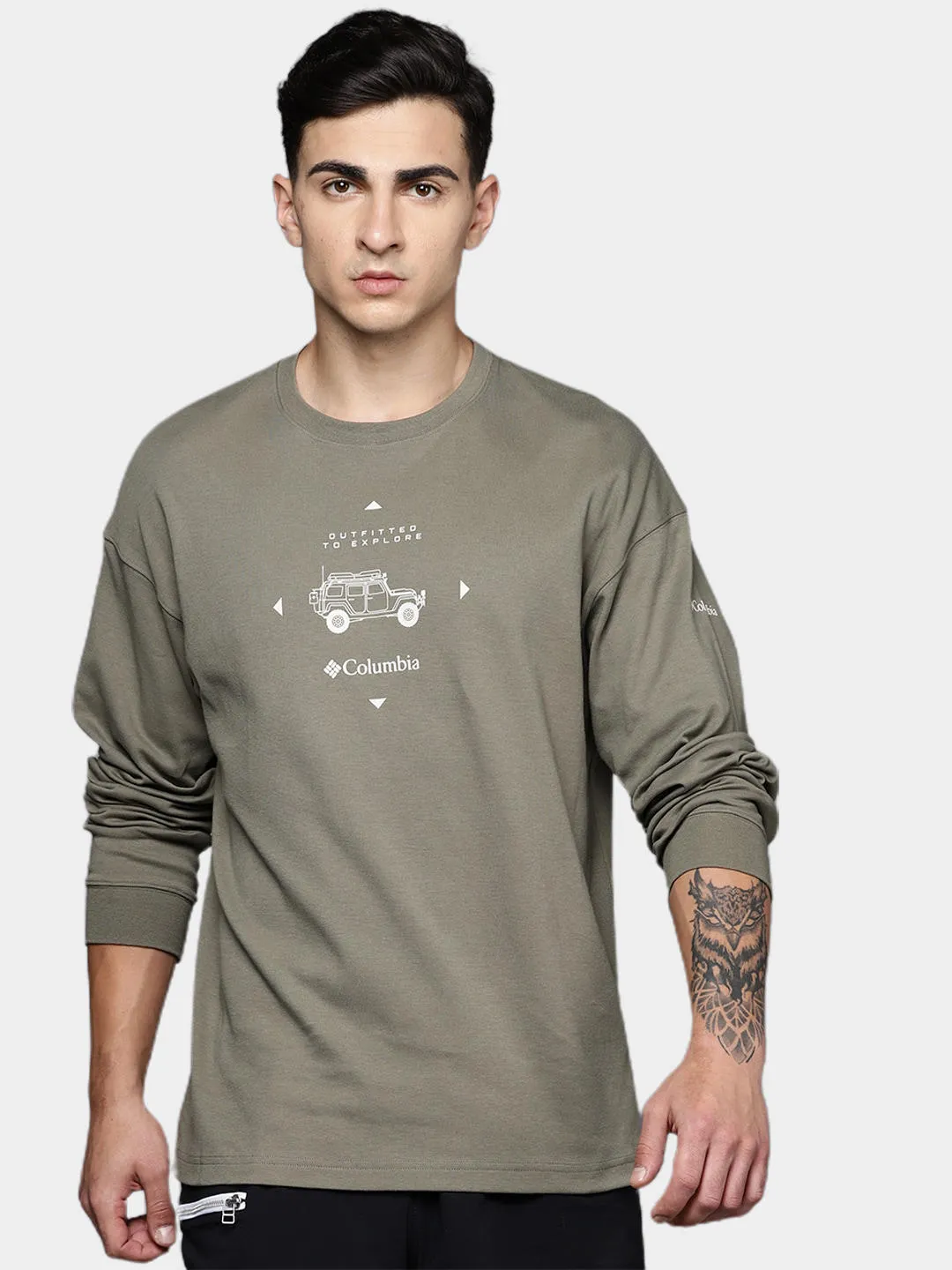 Columbia Men Green Sun Protection Duxbery Relaxed Tshirt