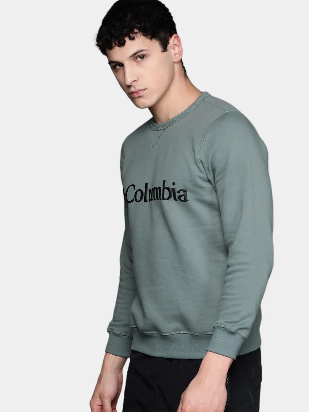 Columbia Men Green Sun Protection M Logo Crew Pullover